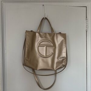 Telfar Medium Gold Shopper Bag